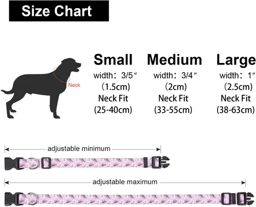 Vista 4 de Collar ajustable para perro con patrones, ultra cómodo, de nailon suave, transpirable, para perros pequeños, medianos y grandes