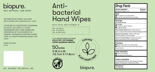 Vista 7 de Biopure Toallitas de manos antibacterianas Fresh Morning Breeze- Toallitas antibacterianas con fórmula de aloe y vitamina E Recipiente