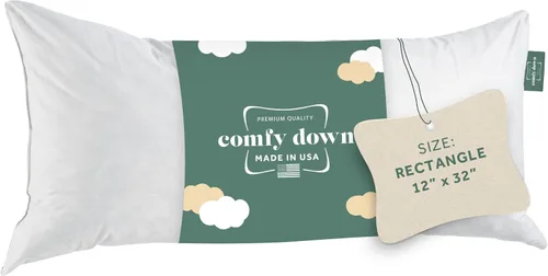 Vista 31 de ComfyDown Cojín de 12 x 12 pulgadas, relleno de plumas y plumas, funda 100% algodón, fabricada en Estados Unidos, funda de almohada decorativa suave
