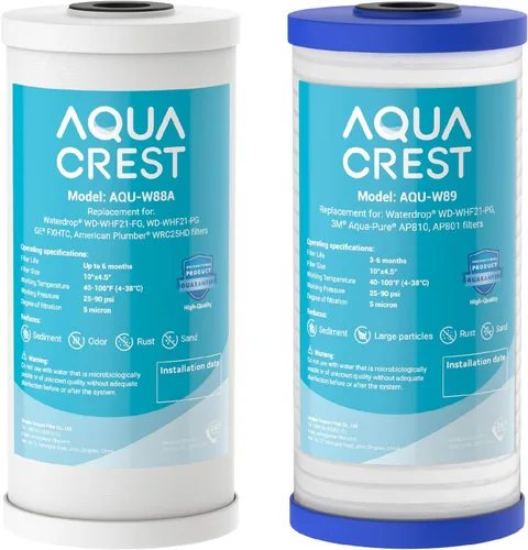 Vista 17 de AQUA CREST FXHTC - Filtro de agua para toda la casa de 5 micrones, 10 x 4.5 pulgadas, repuesto para GE® FXHTC, GXWH40L, fontanero americano W10-PR