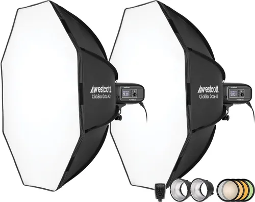Vista 13 de Westcott FJ400-SE - Kit de 2 luces estroboscópicas AC Studio de 400 W