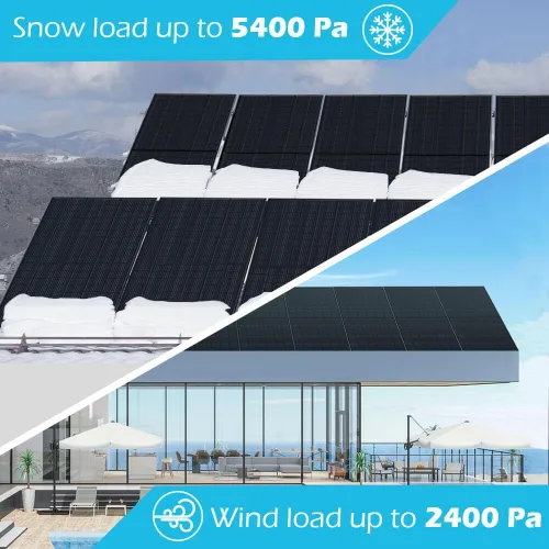 Vista 5 de SUNGOLDPOWER 8 piezas de paneles solares monocristalinos de 370 W, celda solar de grado A, impermeable IP68, panel solar de alta eficiencia