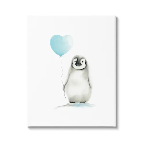 Vista 9 de Stupell Industries Pingüino bebé con globo azul enmarcado Giclée arte texturizado, 11 x 1.5 x 14, fabricado con orgullo en Estados Unidos