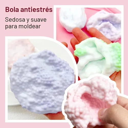 Vista 2 de Pelota antiestrés de uva al vacío, colorida bola estresante moldeable para adultos, bolas estresantes para apretar, juguetes con sonido para aliviar