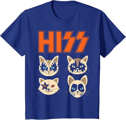 Vista 35 de Camiseta Hiss Funny Cats Kittens Rock Rockin, Negro