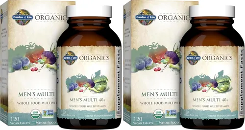 Vista 10 de Garden of Life Organics Multivitamínico de alimentos enteros para hombres de 40+, 60 tabletas, multivitamínico vegano para hombres para la salud