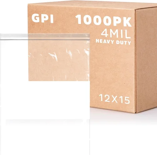 Vista 29 de GPI - 2" x 3" - Paquete a granel de 100, bolsas de plástico transparente con cierre de cremallera de 4 mil de grosor, resistentes, con bloque blanco