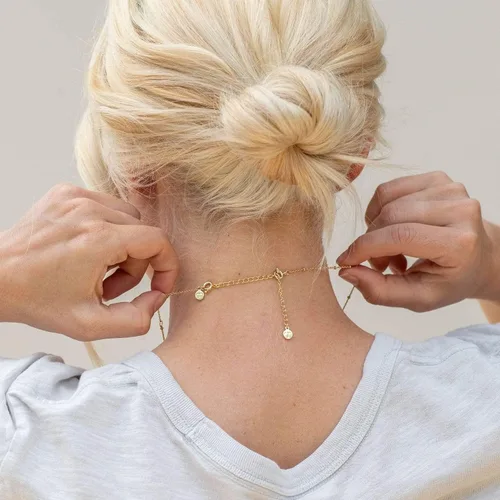Vista 4 de gorjana Extensor de collar ajustable de 3 pulgadas para mujer gargantilla, pulsera, tobillera, delicada cadena en oro, oro rosa o plata