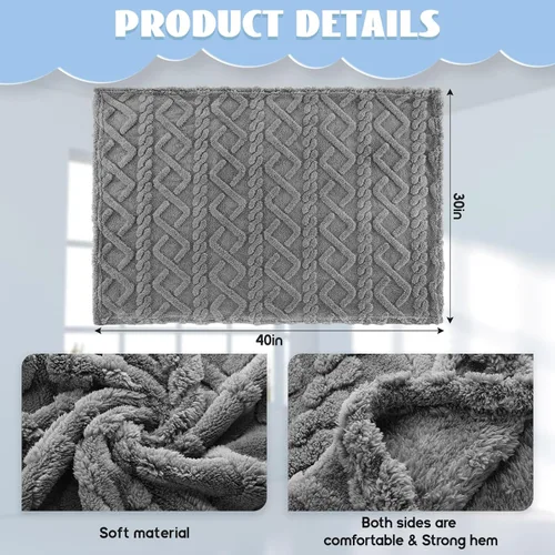 Vista 2 de VitalCozy Juego de 4 Mantas de Felpa Suave para Bebé 30" x 40" 3D de Peluche Cálido Mantas de Envoltura para Dormitorio para Niños Pequeños, Niñas