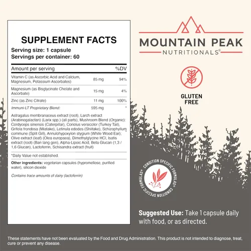 Vista 3 de Mountain Peak Nutritionals Immuni-LT - Suplemento de apoyo para el sistema inmunológico y todo el cuerpo, refuerzo inmunológico lleno de energía