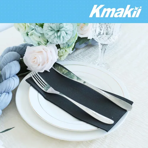 Vista 8 de KMAKII Servilletas desechables negras para cena, servilletas de tela como servilletas de papel de lino, toallas de mano de papel para baño, bodas