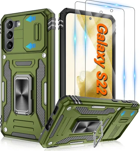 Vista 103 de Atump Funda para Motorola Moto G Play 2024 (4G) con [paquete de 2] protector de pantalla HD y cubierta para cámara deslizante, soporte de anillo