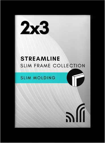 Vista 72 de Americanflat Portarretratos de 3 x 3 con cristal transparente pulido, colección Streamline, marco cuadrado de borde fino para exhibición de mesa