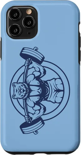 Vista 29 de iPhone 16 Bear Barbell diseño para culturistas caso de culturismo