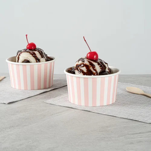 Vista 4 de Restaurantware Coppetta - Vasos de postre de 8 onzas, 200 tazas desechables para helado, tapas se venden por separado, cuencos de papel robustos