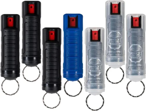 Vista 10 de Police Magnum Llavero de spray de pimienta a granel de autodefensa - Táctico máxima fuerza, clip para cinturón de seguridad para mujeres y hombres