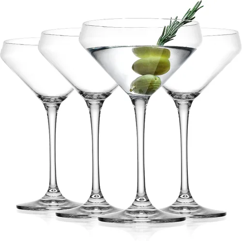 Vista 3 de Juego de 4 Copas de Martini de Glaver's, Copas de Cóctel de 10.5 Onzas con Pie de Margarita, para Bar, Martinis, Cosmopolitan, Gimlet, Envase
