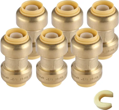 Vista 26 de Paquete de 10 acoplamientos rectos GUOFIS de 1/2" con clip de desconexión