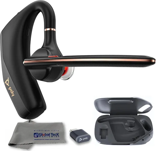 Vista 11 de Poly Voyager Legend 50-M - Auriculares Bluetooth, funda de carga, cancelación de ruido alimentada por IA, tecnología WindSmart de 4 micrófonos
