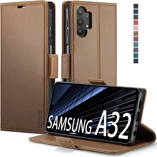 Vista 16 de Funda tipo cartera para Samsung Galaxy A32 5G con bloqueo RFID, tarjetero y función atril magnético, funda de cuero con tapa para Galaxy A32 5G