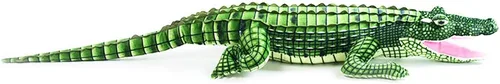 Vista 4 de ERDAO Peluche de cocodrilo, juguete realista de cocodrilo grande, 39.3 pulgadas, verde