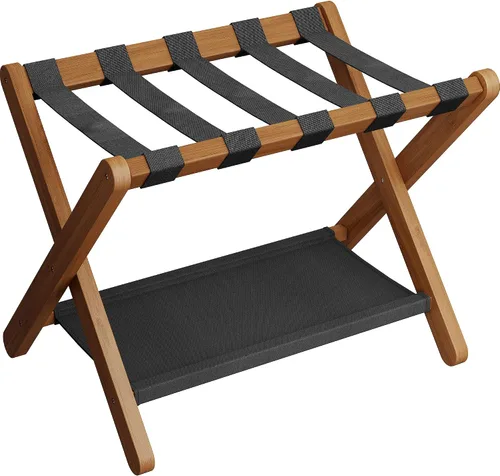 Vista 20 de Heybly HLR010Z1 - Portaequipajes, soporte plegable para maleta con estante de almacenamiento, soporte de equipaje de alta resistencia