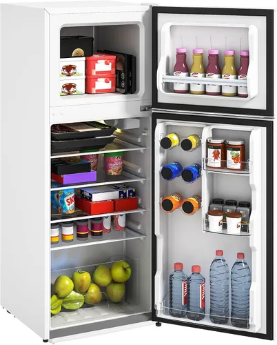 Vista 12 de HOMCOM Mini refrigerador de 4 pies cúbicos con congelador con puerta