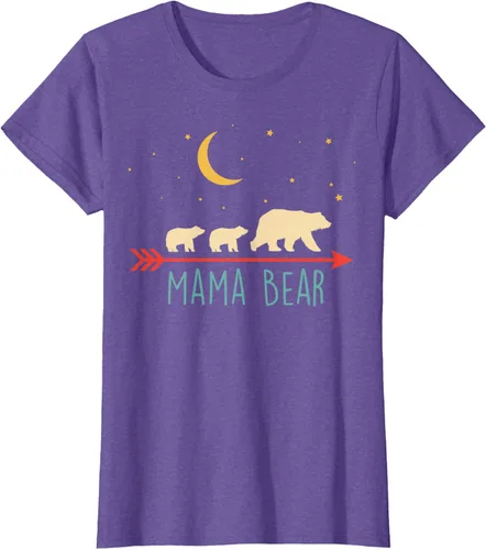 Vista 20 de Camiseta de mamá oso con 2 cachorros de dos veces Blessed Mama Bear, Negro, S