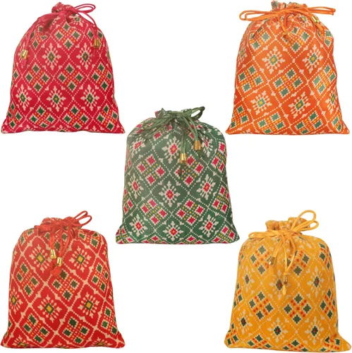 Vista 43 de Touchstone Drawstring Bags Indian Handcrafted Pouches Potli for Gifts Elefante_Multicolor (paquete de 20)