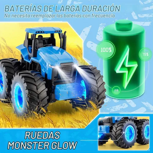 Vista 4 de BAYSING - Juguete de tractor monstruo con control remoto, luz azul