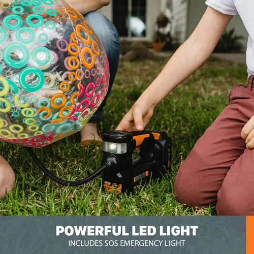 Vista 7 de Worx WX092L.9 20V Power Share Inflador de bomba de aire portátil (solo herramienta) 150 PSI, para neumáticos de automóvil, motocicleta y bolas