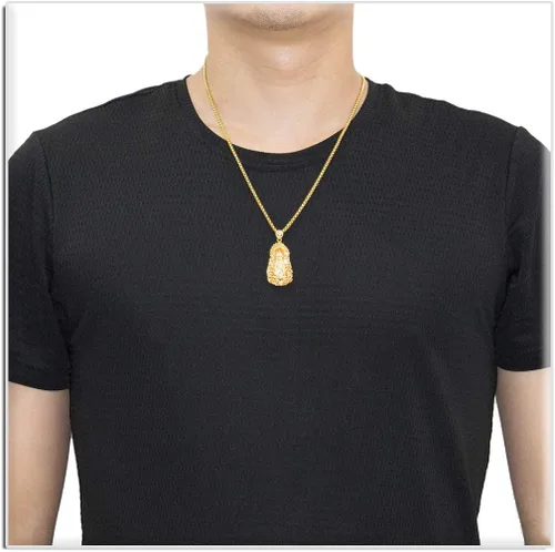 Vista 6 de Xusamss Fashion Colgante chapado en oro de 8 quilates Guan Yin Buda collar de 22.0in