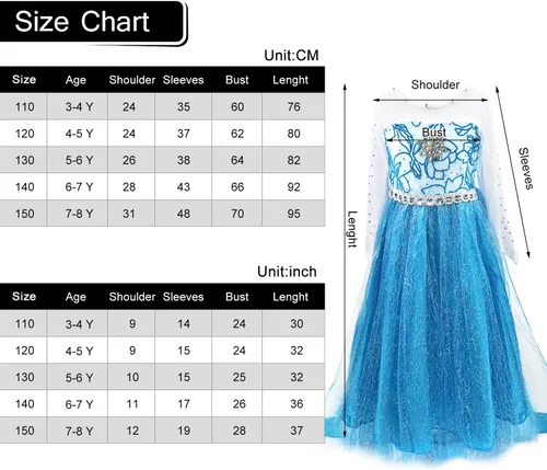 Vista 7 de Acecharming Princess Dress Girls Cosplay Costume Kids Floral Puffy Dresses with Accessories for Halloween Costume