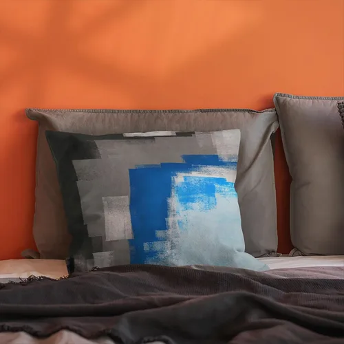 Vista 6 de Juego de 2 fundas de almohada, arte abstracto de 16 x 16 pulgadas, cuadradas, decoración del hogar, fundas de almohada decorativas para sofá