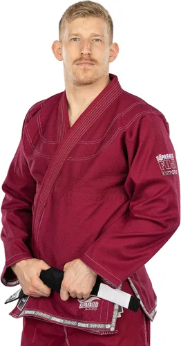Vista 7 de FUJI Suparaito BJJ GI y uniforme de artes marciales - Jiu Jitsu Gi brasileño con chaqueta de tejido de perlas Negro