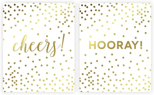 Vista 29 de Andaz Press Colección de fiesta de lunares con confeti dorado metálico, pancarta colgante, Welcome Baby!, aprox. 6 pies, 1 juego