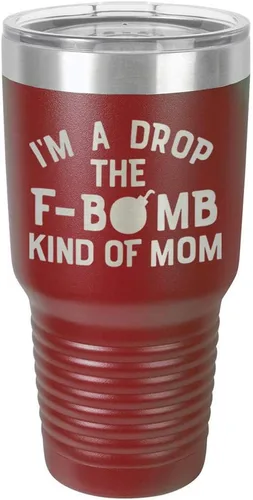 Vista 12 de I'M A DROP THE F BOMB KIND OF MOM Vaso negro de 30 onzas con popote y tapa superior deslizante Taza de viaje de acero inoxidable Comparar