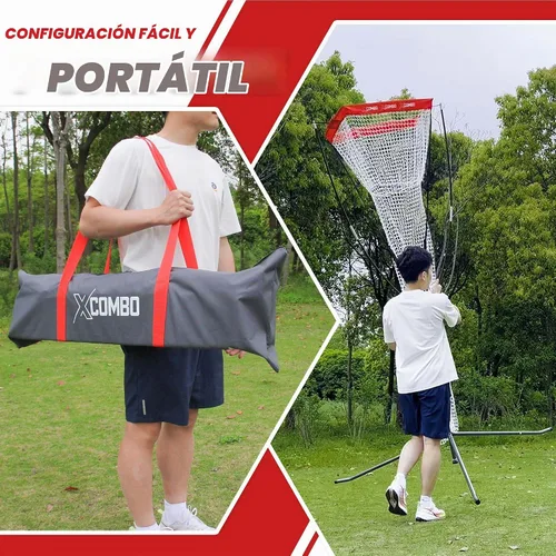 Vista 6 de Entrenador de púas de voleibol, altura ajustable, equipo de práctica individual para ajustar, pinchar, golpear, servir, recarga fácil de bola, base