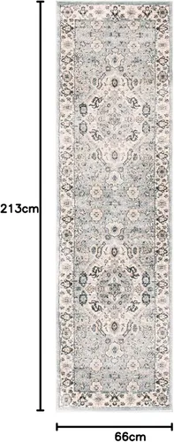 Vista 115 de SAFAVIEH - Colección Isabella, alfombra decorativa - 2'2" x 5', azul y crema, diseño oriental, no desprende pelusa y fácil cuidado, ideal para áreas