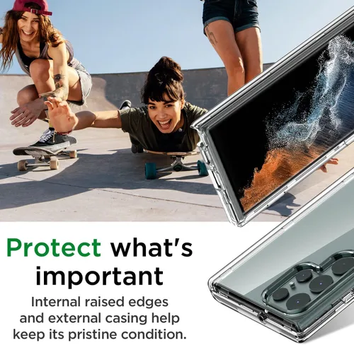 Vista 5 de AICase Funda transparente para Galaxy S22 Ultra (6.8 pulgadas), resistente protección contra caídas, cuerpo completo, a prueba de golpes, a prueba