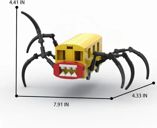 Vista 4 de Juego de bloques de construcción de figuras de Charles, juguetes de modelo de monstruo de tren araña de juego de terror, ladrillos de construcción
