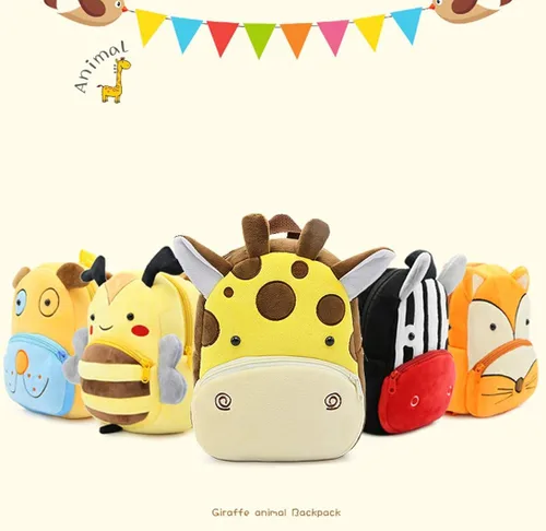Vista 6 de Mochila de neopreno 3D para niños con dibujos animados de animales, bolsas informales de resistencia al agua de jardín de infancia bolsa