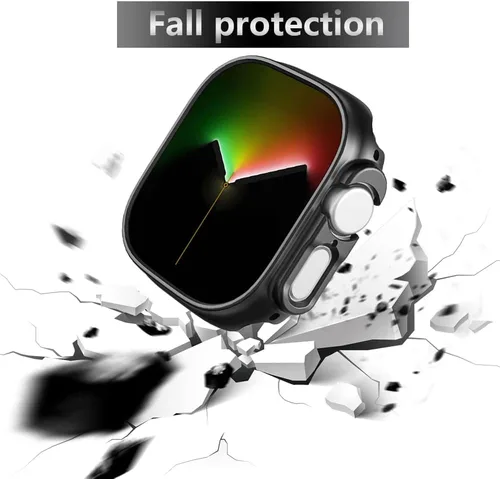 Vista 3 de Funda rígida de policarbonato compatible con Apple Watch Ultra 3/2/1 de 1.732 pulgadas, resistente a impactos, a prueba de golpes, con borde
