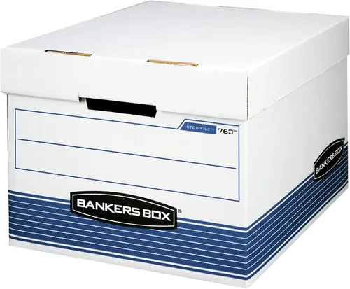 Vista 9 de Bankers Box Paquete de 20 cajas de almacenamiento de archivos de servicio mediano con tapas, montaje de plegado rápido, carta/legal, STOR/FILE