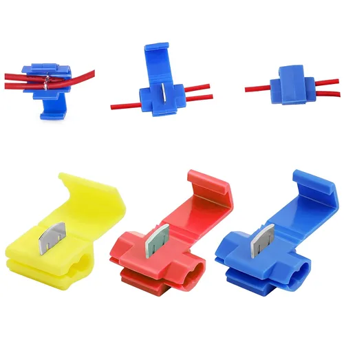 Vista 9 de 100 piezas de conectores de cable de empalme rápido sin soldadura, conector de empalme de calibre 18-14 AWG (unificador de cables), conectores