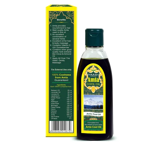 Vista 4 de Vaadi Herbals Aceite de Amla - Aceite de Brahmi - Mezcla de aceite de hierbas Brahmi y Amla (paquete de 3 x 6.76 onzas)