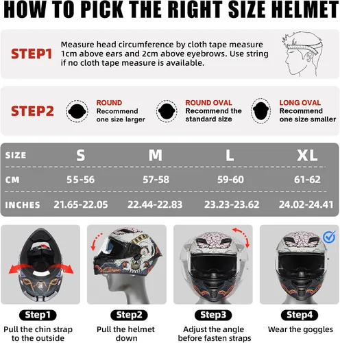 Vista 8 de TRIANGLE Cascos de motocicleta con visera completa para adultos, hombres y mujeres, con visera dual y protector solar interno, aprobado por DOT
