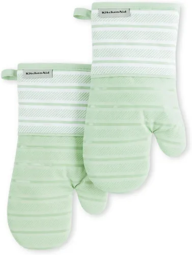 Vista 9 de KitchenAid Albany - Manoplas para horno, paquete de 2, Aqua Sky, 7 x 13 pulgadas