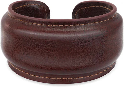 Vista 11 de EVEYE Pulsera de cuero marrón vintage 2026, brazalete abierto de cuero ancho, joyería retro