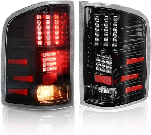 Vista 8 de DWVO Conjunto de luz trasera LED compatible con Chevy Silverado 1500/07-10 Silverado 2500 HD y 3500 HD